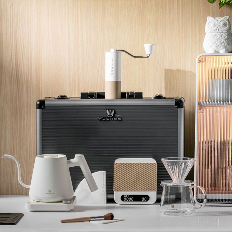 Minimally portable coffee machine set