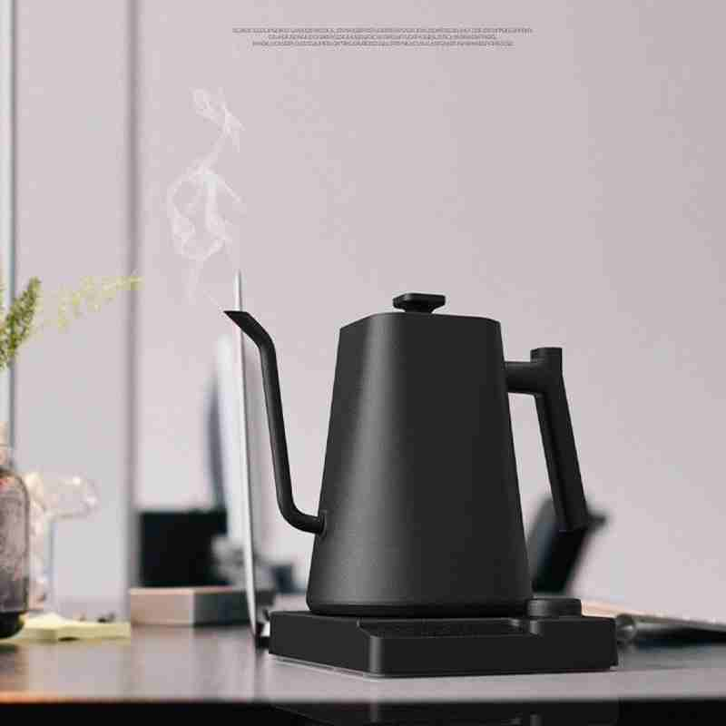 Modern minimalist coffee electric kettle with hand drawn spout and long spout